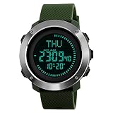 Multifunktions-Kompass, Farsler Welt, bis 50 m wasserdicht, großes Zifferblatt Luminous Sport Uhren Herren Sport-Armbanduhr, digital-Wecker Kalender Uhr, Sport-Uhren für Frauen