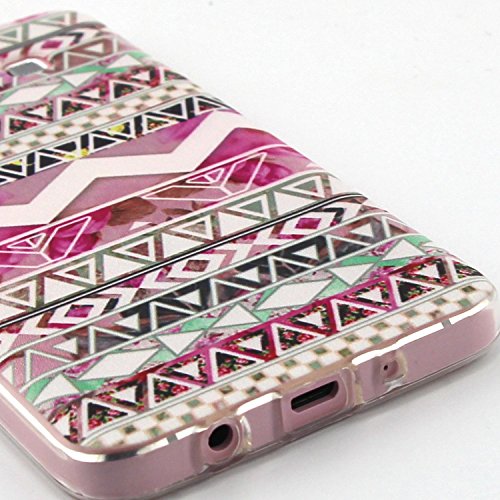 Samsung Galaxy A3(2015 Modell) Hülle Silikon Schutzhülle Tasche Case,Weiches Silikon TPU Gel Bumper Case Etui Schale Cover Skin,Herzzer Modisch Hochwertig Ultra Dünn Slim Thin Bunt Handytasche Mit [Rosa Tribes Muster] Guter Schutz Kratzfest Flexibel Leicht Gummi Rubber Jelly Soft Protective Stabil Handyhülle Schutztasche Back Cover Case Shell für Samsung Galaxy A3(2015 Modell) + 1 x Frei Rosa Handy Halterung Ständer + 1 x Frei Rosa Touch Pen Stift Stylus - 4