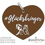 Pferde Glücksmarke #Glücksbringer braun – Gücksbringer - Soulhorse Anhänger Halfter, Trense, Zaumzeug, Sattel, Vorderzeug