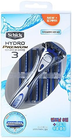 Schick HYDRO 3 Premium Shaving 1 Razor with 9 Cartridge Refills