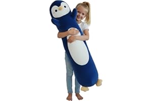 Aiuidun Penguin Plush Pillow - 23.6 Inch Long Stuffed Animal, Ultra Soft Cuddle Pillow for Kids & Adults, Huggable Penguin Toy Gift for Birthday, Christmas, Valentine's Day (Dark blue)