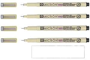 Sakura PIGMA MICRON 003,003,005,005 Sacchetto di 4 pennarelli neri