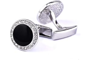 S&W SHLAX&WING Gemelli da uomo con confezione regalo Smalto in cristallo per matrimonio d'affari per camicie da smoking