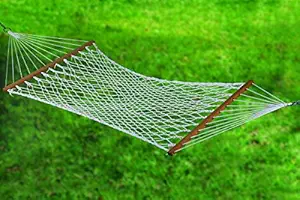 Hangit Hammocks Cotton White Rope Outdoor Hammock Furniture for Garden, 48W X 11Ft (Natural)