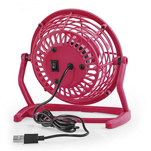 TROTEC TVE 1P Mini USB Ventilator / Fan / Lüfter Raspberry Pink, geräuscharm mit An/Aus-Schalter, 360° Neigungswinkel, ideal für Schreibtisch Laptop Notebook, oder unterwegs (pink) - 7