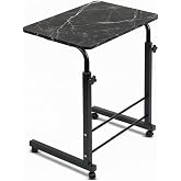 TECHNOVIBES Foldable Study Table/Bed Table/Foldable and Portable Wooden/Writing Desk for Office/Home/School (Dark Marble with