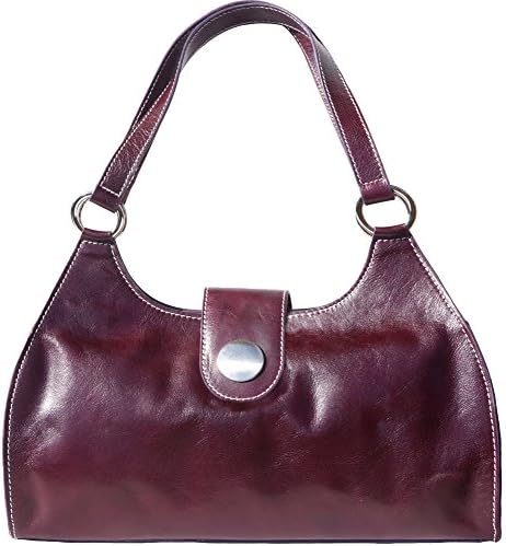 Handbag with double handle made of genuine calf leather (Big) 6418 (Purple)