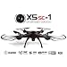 Produktbild Syma X5SC Verbesserter Neue Version Syma X5SC-1 Falcon Drone HD 2.0MP Kamera 4-kanal 2,4 G Fernbedienung Quadcopter 6 Achse 3D Klapp Fliegen UFO 360 Grad Eversion Mit 4GB SD Karte - Schwarz, x5sc-1