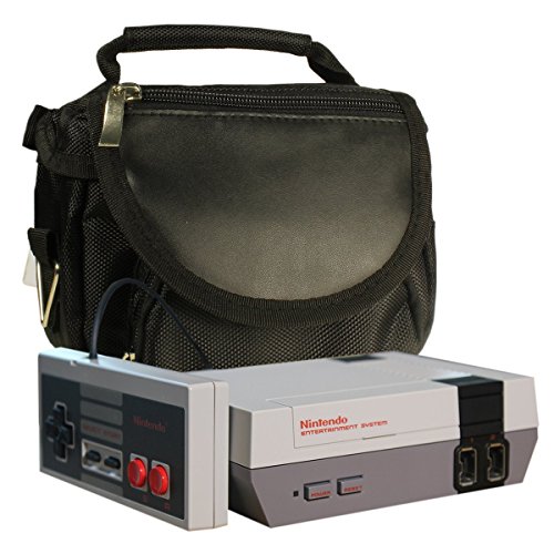 Bolsa de viaje para la Nintendo Classic Mini - Bolsa Twitfish® para guardar en el mismo sitio la consola + componentes + 2 mandos y más - Para la NES Classic Edition 2016 - NEGRO