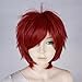Heat Resistant Red Layered 30cm Long Women Men Anime Cosplay Wig+ Cap
