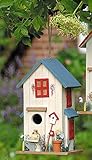 Casa Del Pájaro Casita Para Pájaros Azul Caja Nido Madera Decoración...