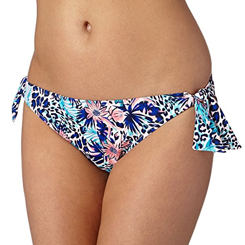 Ultimate Beach Womens Blue Animal Tropic Bunny Tie Bikini Bottoms 8