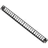 Leviton 49255-H24 QuickPort Patch Panel, 24-Port, 1RU, Cable Management Bar Included
