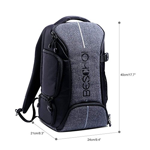 Beschoi - Mochila Fotografía para Cámara Réflex Nikon Canon Sony Tripode Tablet 11