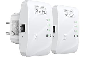 7links WiFi Extender: 2er-Set Mini-WLAN-Repeater mit WPS-Taste, 300 Mbit/s, 2,4 GHz & LAN (WLAN Verstärkung, Kleiner WLAN-Repeater, Geräteanschluss)