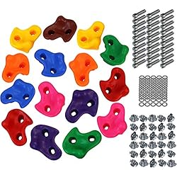ALPIDEX Prises d'escalade Enfants , Capacité de Charge jusqu'à 200 kg , matériel de Fixation Inclus , différentes quantités Multicolores - 15 pièces