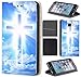 Price comparison product image CoverFix Premium Flip Cover Case for SAMSUNG Galaxy A5 (2017 Model) A520 made of Faux Leather with Motif 680 Kreuz Blau Weiß Himmel