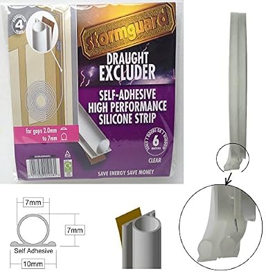 STORMGUARD 6m Bourrelet Joint en silicone transparent - Profil D pour interstices entre 2 à 7 mm
