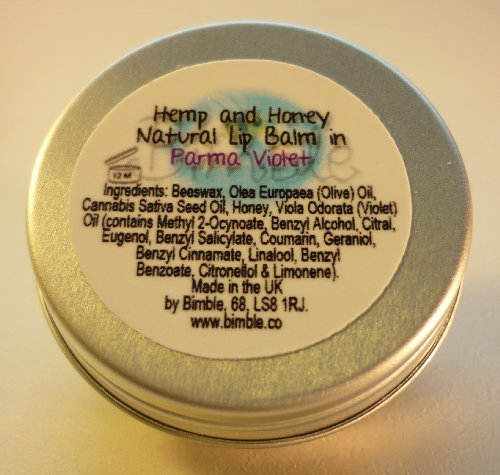 Bimble Hemp and Honey Natural Lip Balm 10g (Parma Violet)