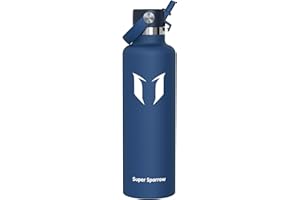 Super Sparrow Water Bottle 1L - Stainless Steel Metal Bottle - Thermos Standard Mouth - Non Toxic BPA Free - Ideal as a Sports Bottle