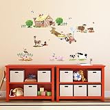 Decowall DW-1407 Pony Club & Bauernhof Tiere Wandsticker Wandaufkleber Wandtattoo Kinderzimmer - 2