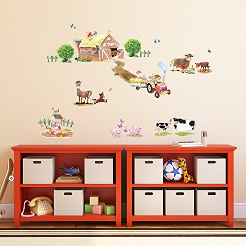 Decowall DW-1407 Pony Club & Bauernhof Tiere Wandsticker Wandaufkleber Wandtattoo Kinderzimmer - 2