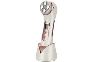 MiSMON Facial Aparato Radiofrecuencia, 5 Modos de Terapia de luz LED, Aparato Facial Ultrasonido, Limpieza Profunda, Antiarrugas, Rejuvenecimiento, Anti-envejecimiento, Anti-acné, Cuidado Facial