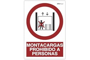 EBER SIGN EberSign | Señal de Prohibición "Montacargas Prohibido a Personas" (A4)