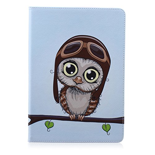 iPad Air 2 Hülle, Deenor Bunt Painting und Stilvoll Brieftasche Tasche PU Leder Flip Protective Stand Tasche Schutzhülle Hülle für Apple iPad Air 2 iPad 6 Generation.[Traveller Bird] - 2