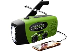 Ailgely Radio di emergenza solare a manovella solare di emergenza FM / AM/NOAA con torcia a 3 LED e power bank da 1000 mAh per smartphone, per escursioni, campeggio, attività all'aperto, emergenza