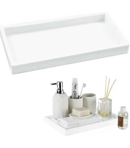 2 Pezzi Vassoio Portaoggetti Da Bagno Ovale, 25×11×2cm Vassoio - 6
