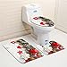 Produktbild BKPH 3 stücke Bad Matte Sets Weihnachten Joyous Muster Badematte Anti Slip Schaum Weiche Duschmatte und WC-Matte Set, L