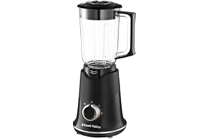 Russell Hobbs blender kielichowy, pojemność 1,5L, 750W, technologia Push Down i Blade Boost dla szybszych rezultatów, do 20 500 obr./min., dwa poziomy prędkości, miarka, czarny, Blade Boost 26710-56