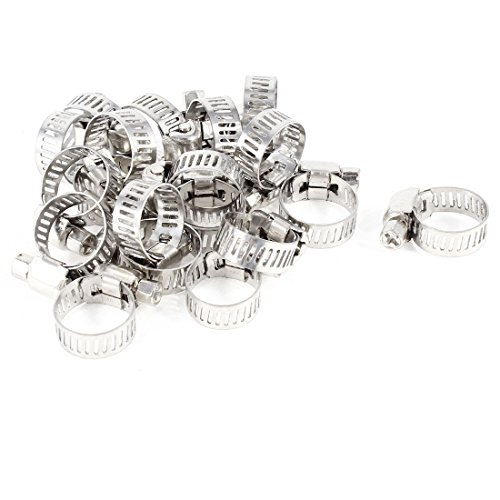 20 Stück 10 mm - 16 mm, verstellbar, Edelstahlkonstruktion Drive Schlauchschelle