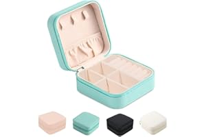 JARAGAR Kleine Schmuckschatulle, Tragbare Reise Schmuckschatulle Organizer Leder Mini Reise Schmuckschatulle für Ringe Ohrringe Halskette Armbänder Schmuck Geschenk für Frauen Mädchen