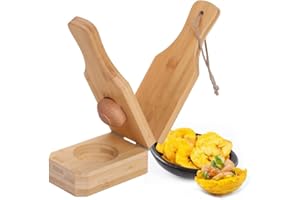 GEHANICO Tostonera Presse à plantain en bois 2 en 1 pour plantains frits, copeaux et tostones