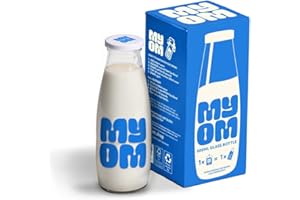 MYOM - Glass Bottle - Glass Milk Bottle - Empty for Milk Storage - Includes Lid - Reusable Container - 1 x 500ml