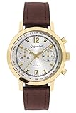 Gigandet Herren-Armbanduhr Chronograph Quarz Analog Leder dunkelbraun Tramelan G10-005