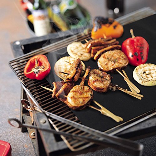 BBQ Grillmatte Xide 3er Set Antihaft Grillmatten Wiederverwendbare Grill Mats Barbecue Kochmatten Teflonbeschichtung Backmatten Baking Mat Einfach zu Säubern Lebensmittelqualität Grill Unterlage Wesentliche Grillzubehör für Gas Holzkohle Elektrogrill Ofen oder Raucher 15,75 x 13 Zoll - 5