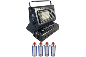 NIKLAS - Chauffage à gaz mobile 1300W T-Trade + 4 Cartouches Gaz 250gr Poignée de transport