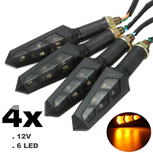 FEZZ Frecce Led Moto Universali Indicatori Di Direzione Moto LED frecce Moto Custom LED Ambra, Pack of 4