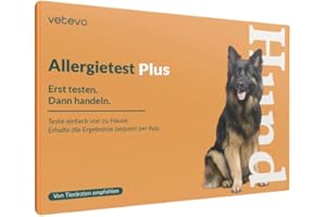 vetevo Allergietest Plus Hund, Unverträglichkeitstest Hunde, bei Juckreiz & Niesen, 360+ Futtermittel Unverträglichkeiten, Gräser, Pollen & Co