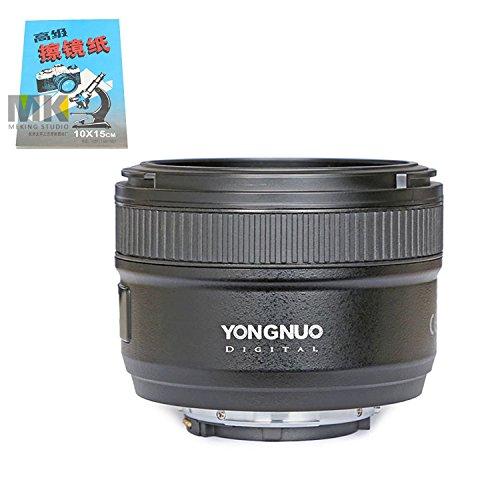 YONGNUO YN 50mm f1.8 Lente Objetivo (Apertura f/1.8) YN50mm Fotografía Fotográfico para Nikon DSLR Cámaras, AF Enfoque Automático de Gran Apertura + Meking Papel para Lente