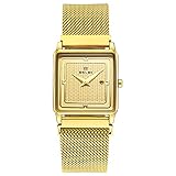CWYPB Neue Uhren Frau Mode Freizeit Business Watch Persönlichkeit Wasserdicht Freizeit Studenten Quartz Watch,Gold