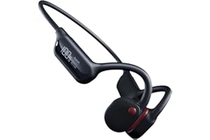 FOGOIN Cranovib Knochenschall-Kopfhörer, IPX8 Wasserdicht Schwimmkopfhörer mit 32GB Speicher, 10 Std. Akku, Bluetooth Knochenleitung Kopfhörer für Sport, Büro & Alltag (schwarz)