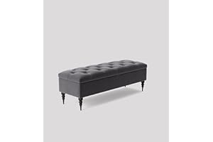 AZ Interiors Royal Furniture Chesterfield Ottoman Storage Box Bench – Upholstered Velvet End of Bed Bench, Footstool Coffee Table, Large Blanket Box & Window Seat