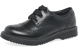 START-RITE Impulsive II Girls Black Leather Lace Up School Shoes