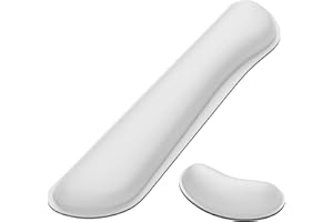 Dapesuom Support de poignet en mousse à mémoire de forme pour clavier - Pour taper et soulager la douleur - Tapis de souris - Support de poignet antidérapant pour gaming, ordinateur, blanc ivoire