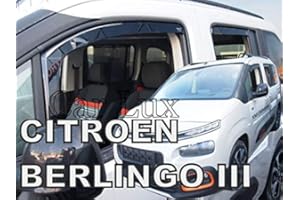 Car Lux AR05584 - Derivabrisas Deflectores de Aire Cortavientos de Ventanillas Kit Delanteros y Traseros para el Berlingo 3 III a Partir de 2019-
