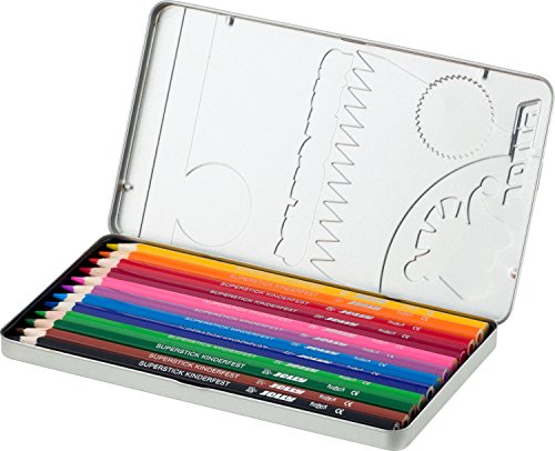 JOLLY 3000-0246 – Supersticks Classic, 12 Farben, Mine, Lernmaterialien, 3.8 mm - 2